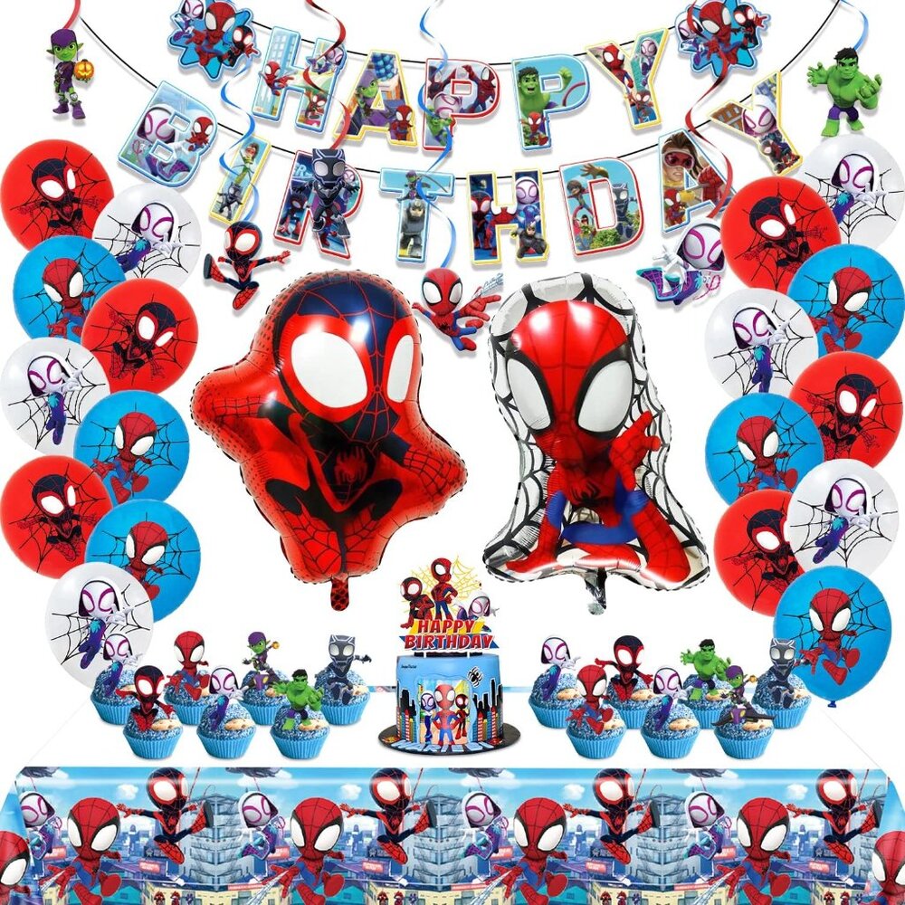 Fun & Festive Spidey Birthday Decorations: Complete Kit for Memorable Parties